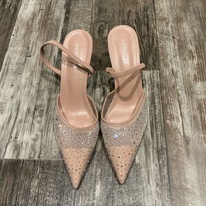 Women's Sparkling Tan Heels Size 10